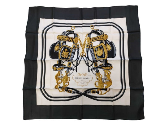 HERMES エルメス スカーフ カレ90 BRIDES de GALA マルチカラー シルク レディース 美品