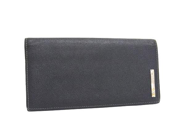 Cartier カルティエ 財布 サントス ブラック レザー メンズ 二つ折り 長財布 シルバー金具