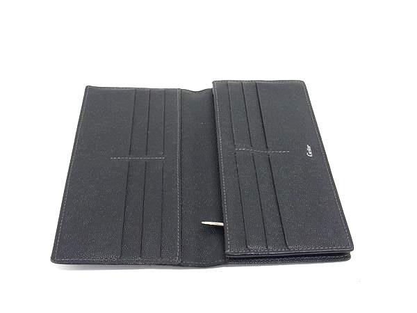 Cartier カルティエ 財布 サントス ブラック レザー メンズ 二つ折り 長財布 シルバー金具