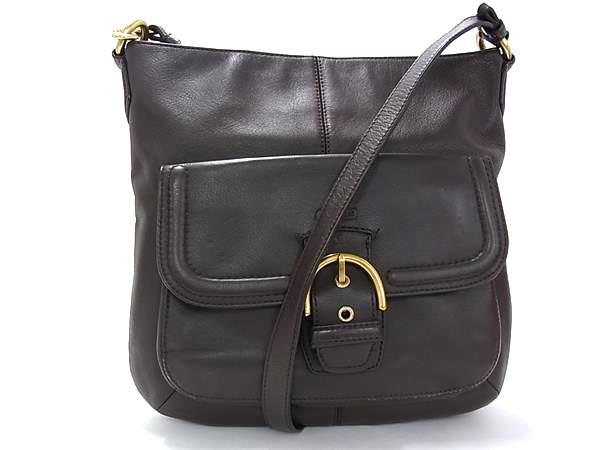 COACH コーチ ショルダーバッグ F24685 ブラウン レザー ユニセックス ゴールド金具 美品