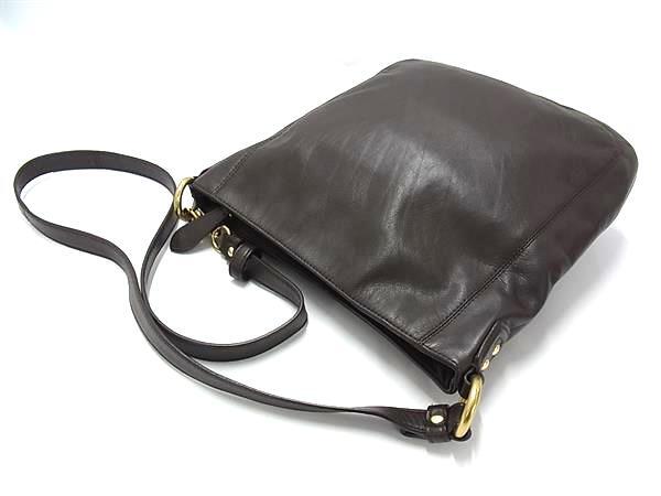COACH コーチ ショルダーバッグ F24685 ブラウン レザー ユニセックス ゴールド金具 美品