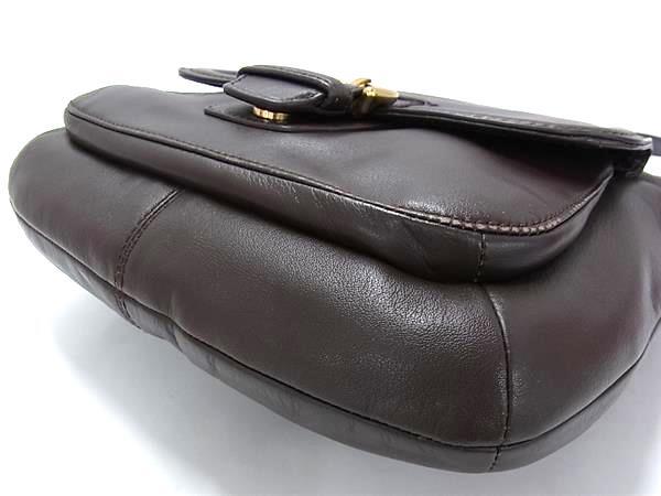 COACH コーチ ショルダーバッグ F24685 ブラウン レザー ユニセックス ゴールド金具 美品