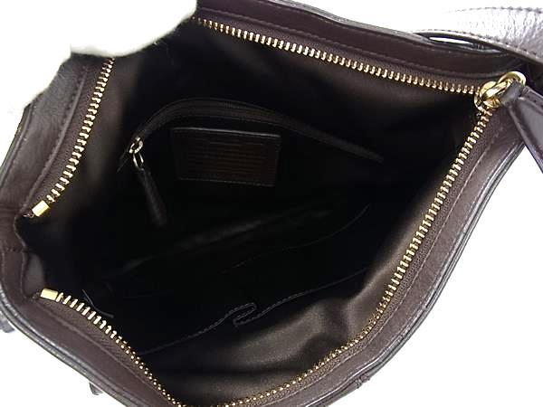 COACH コーチ ショルダーバッグ F24685 ブラウン レザー ユニセックス ゴールド金具 美品