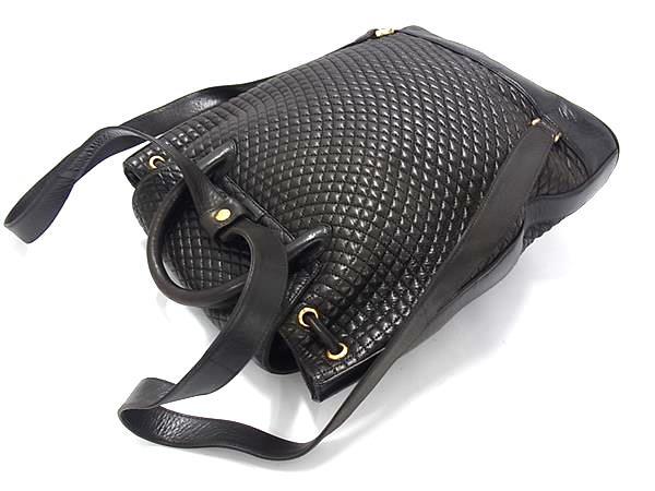 BALLY バリー リュックサック ダークブラウン レザー レディース キルティング 巾着 ゴールド金具