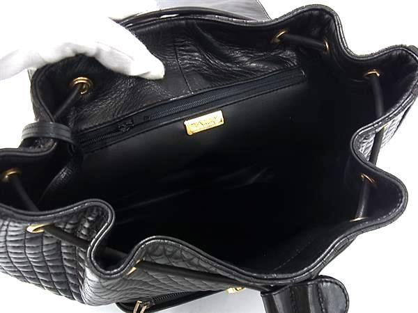 BALLY バリー リュックサック ダークブラウン レザー レディース キルティング 巾着 ゴールド金具