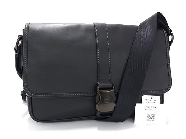 COACH コーチ ショルダーバッグ リーグ メッセンジャー CU042 ブラック レザー ユニセックス 美品