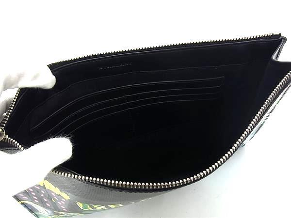 BURBERRY バーバリー クラッチバッグ グラフィティ ブラック マルチカラー PVC×レザー ユニセックス