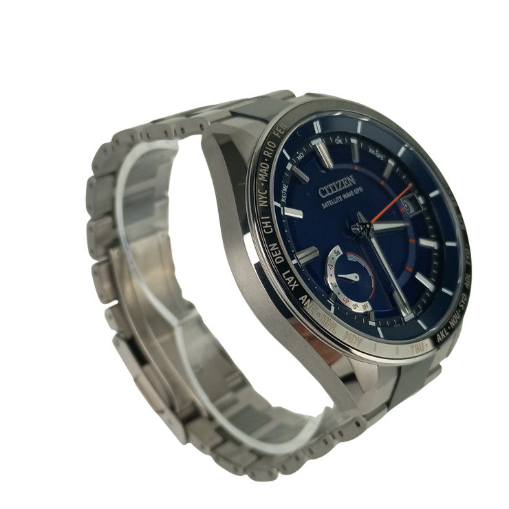CITIZEN シチズン 時計 アテッサ サテライトウエーブGPSソーラー F150 T025811/CC3085 51L ブルー文字盤 TI TI メンズ 新古未使用展示品