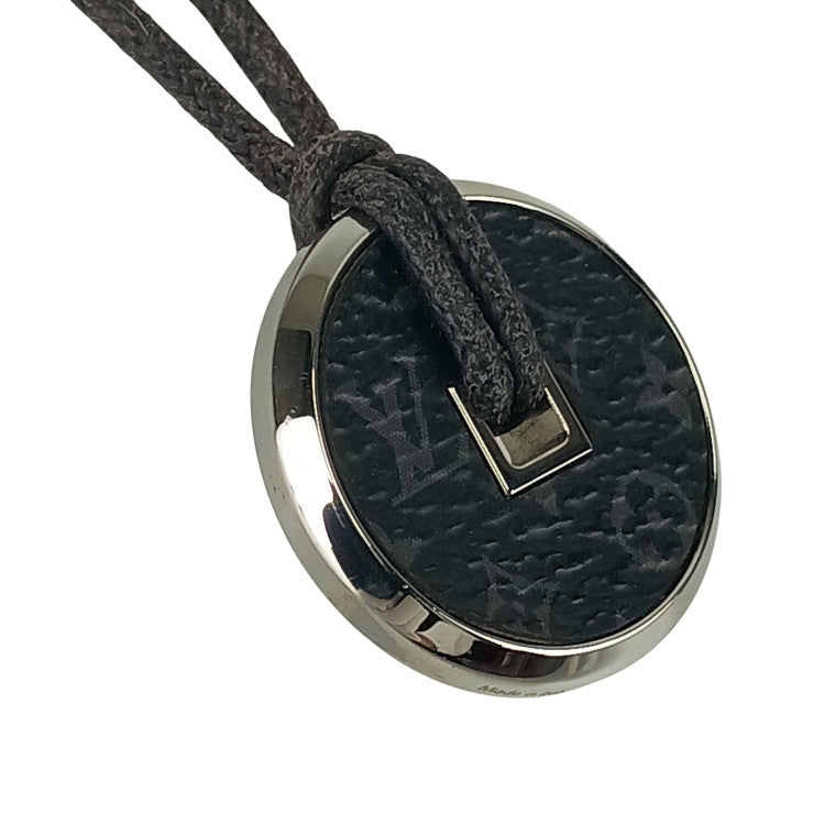 LOUIS VUITTON ルイヴィトン ネックレス モノグラムエクリプス コリエ コインネックレス M62589 ブラック系 PVC メタル ユニセックス 美品