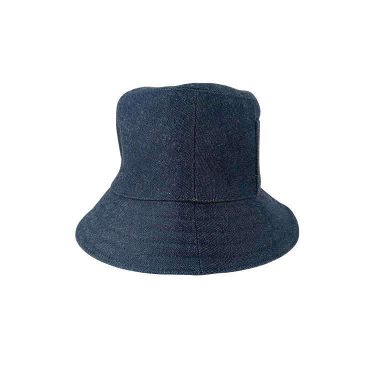 HERMES エルメス 帽子 ハット ≪ヘレン≫ シルキー H232029N インディゴ コットン100% ユニセックス バケットハット シルバー金具 超美品