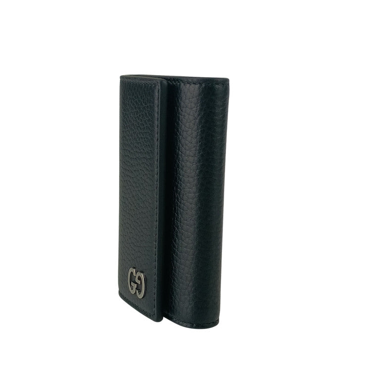 GUCCI グッチ キーケース GGロゴ 473924 ブラック レザー ユニセックス シルバー金具 超美品