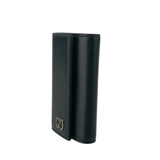 GUCCI グッチ キーケース GGロゴ 473924 ブラック レザー ユニセックス シルバー金具 超美品