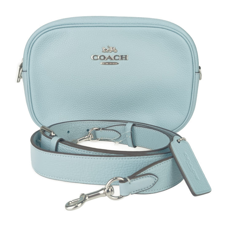 新古未使用展示品 COACH コーチ ショルダーバッグ ジェイミー カメラ バッグ CA207 ライトブルー系 ペブルレザー レディース 2WAY セカンドバッグ シルバー金具