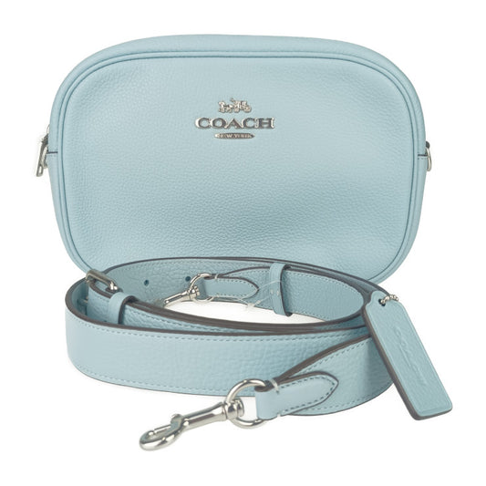 新古未使用展示品 COACH コーチ ショルダーバッグ ジェイミー カメラ バッグ CA207 ライトブルー系 ペブルレザー レディース 2WAY セカンドバッグ シルバー金具