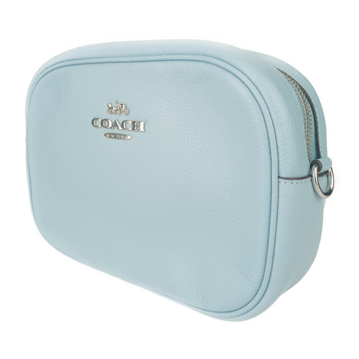 新古未使用展示品 COACH コーチ ショルダーバッグ ジェイミー カメラ バッグ CA207 ライトブルー系 ペブルレザー レディース 2WAY セカンドバッグ シルバー金具