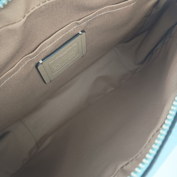 新古未使用展示品 COACH コーチ ショルダーバッグ ジェイミー カメラ バッグ CA207 ライトブルー系 ペブルレザー レディース 2WAY セカンドバッグ シルバー金具