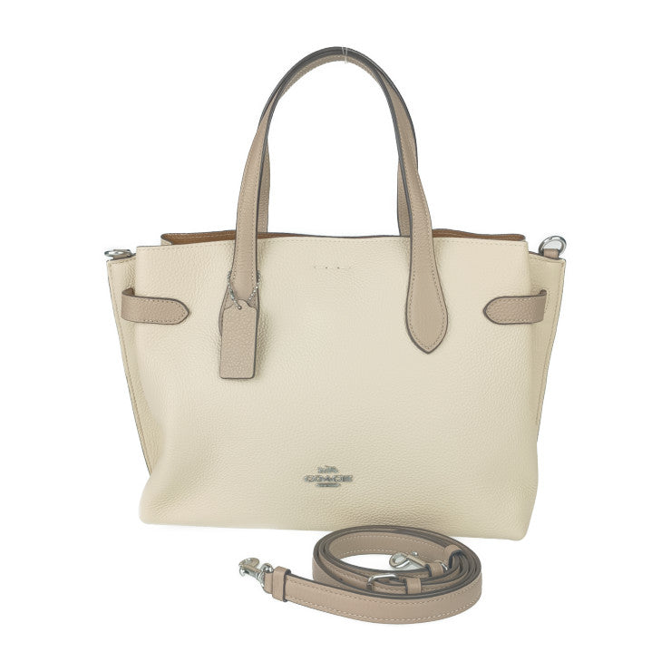 超美品 COACH コーチ トートバッグ HANNA CARRYALL ハンナ キャリーオール トートバッグ CH536 IVORY(アイボリー) ベージュ系 ペブルレザー レディース 2WAY ショルダーバッグ シルバー金具