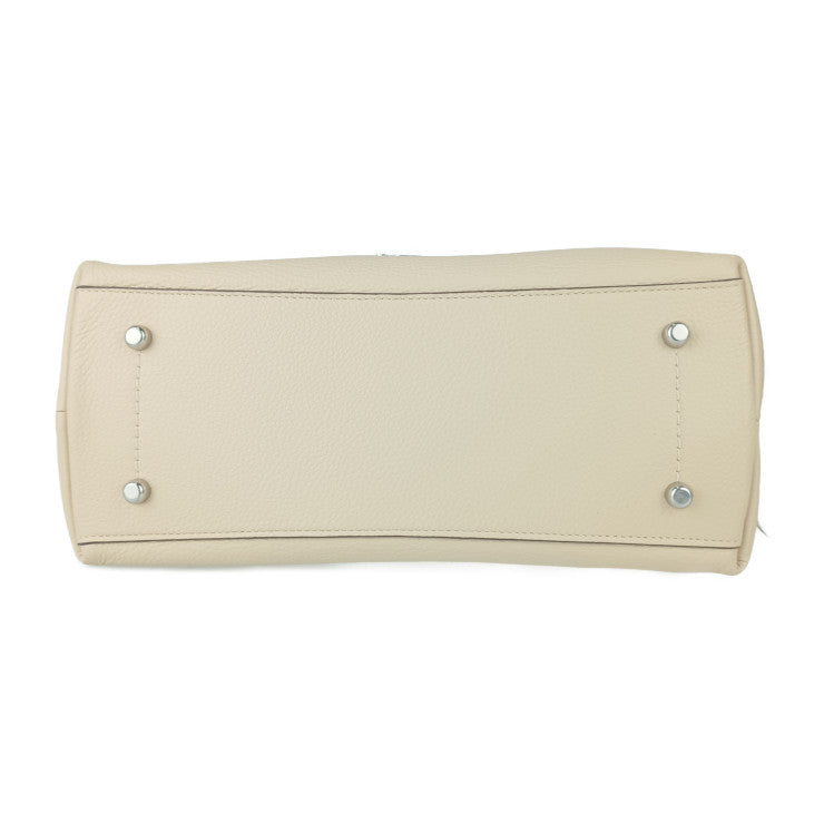 超美品 COACH コーチ トートバッグ HANNA CARRYALL ハンナ キャリーオール トートバッグ CH536 IVORY(アイボリー) ベージュ系 ペブルレザー レディース 2WAY ショルダーバッグ シルバー金具