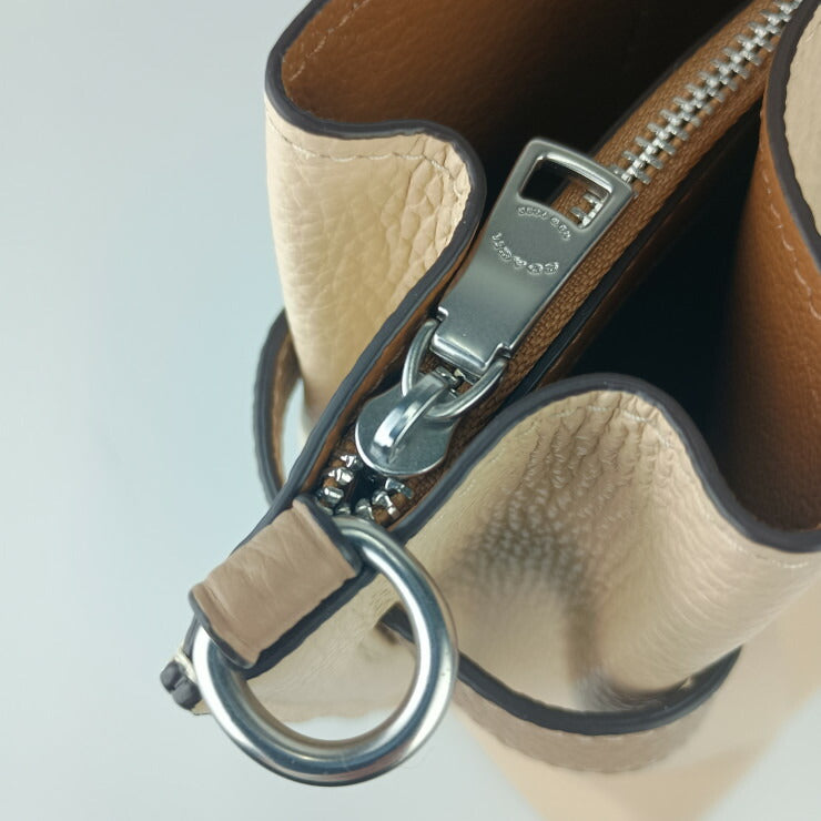 超美品 COACH コーチ トートバッグ HANNA CARRYALL ハンナ キャリーオール トートバッグ CH536 IVORY(アイボリー) ベージュ系 ペブルレザー レディース 2WAY ショルダーバッグ シルバー金具