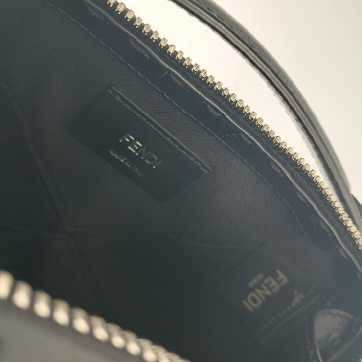 超美品 FENDI フェンディ ショルダーバッグ ズッカ ミニ トラベル 7VA552 グレー ブラック キャンバス レザー レディース 2WAY ハンドバッグ シルバー金具