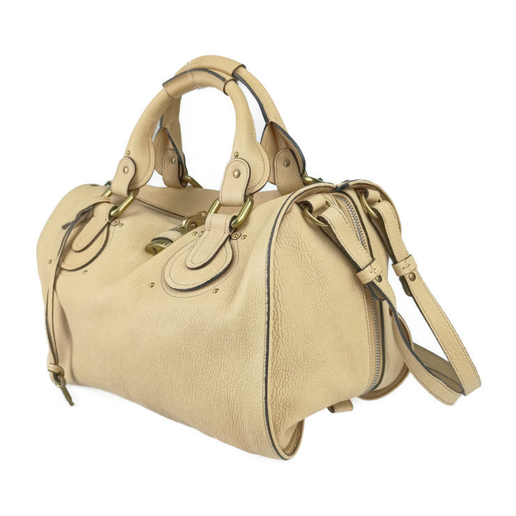 美品 Chloe クロエ ボストンバッグ オーロラ ボストンバッグ - ベージュ系 ゴールド金具 レザー レディース 2WAY ハンドバッグ ショルダーバッグ