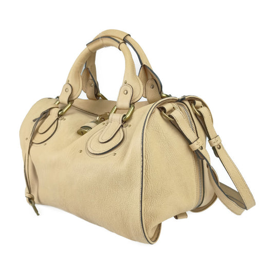 美品 Chloe クロエ ボストンバッグ オーロラ ボストンバッグ - ベージュ系 ゴールド金具 レザー レディース 2WAY ハンドバッグ ショルダーバッグ