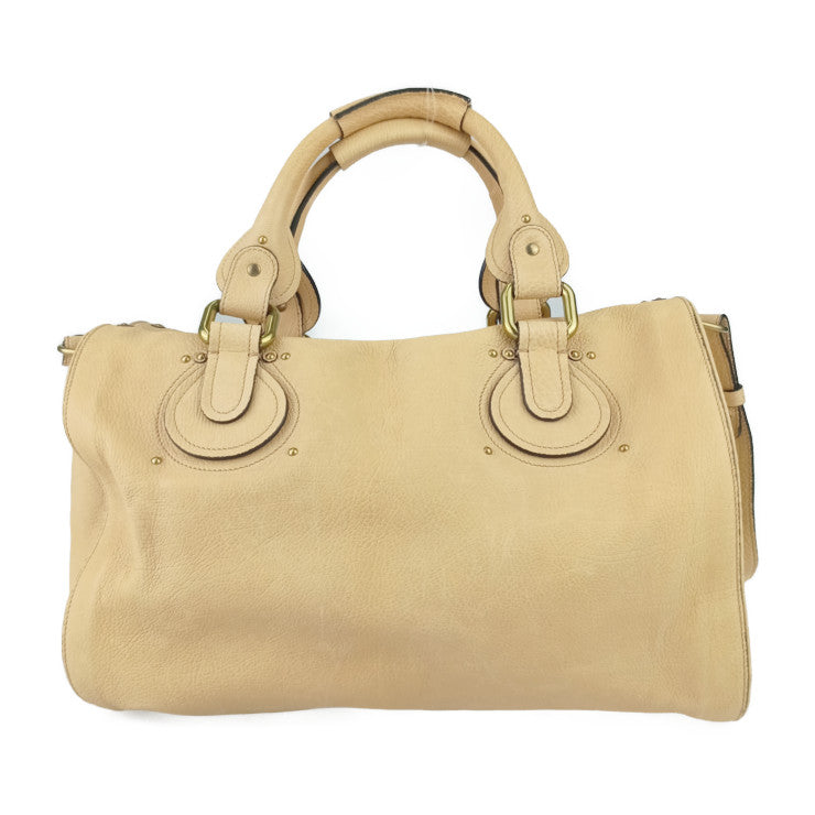 美品 Chloe クロエ ボストンバッグ オーロラ ボストンバッグ - ベージュ系 ゴールド金具 レザー レディース 2WAY ハンドバッグ ショルダーバッグ