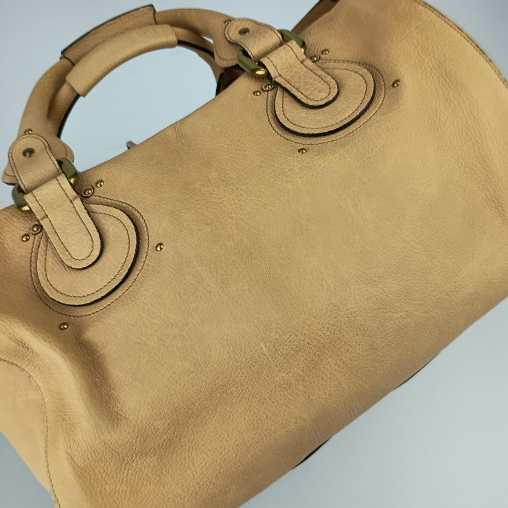 美品 Chloe クロエ ボストンバッグ オーロラ ボストンバッグ - ベージュ系 ゴールド金具 レザー レディース 2WAY ハンドバッグ ショルダーバッグ