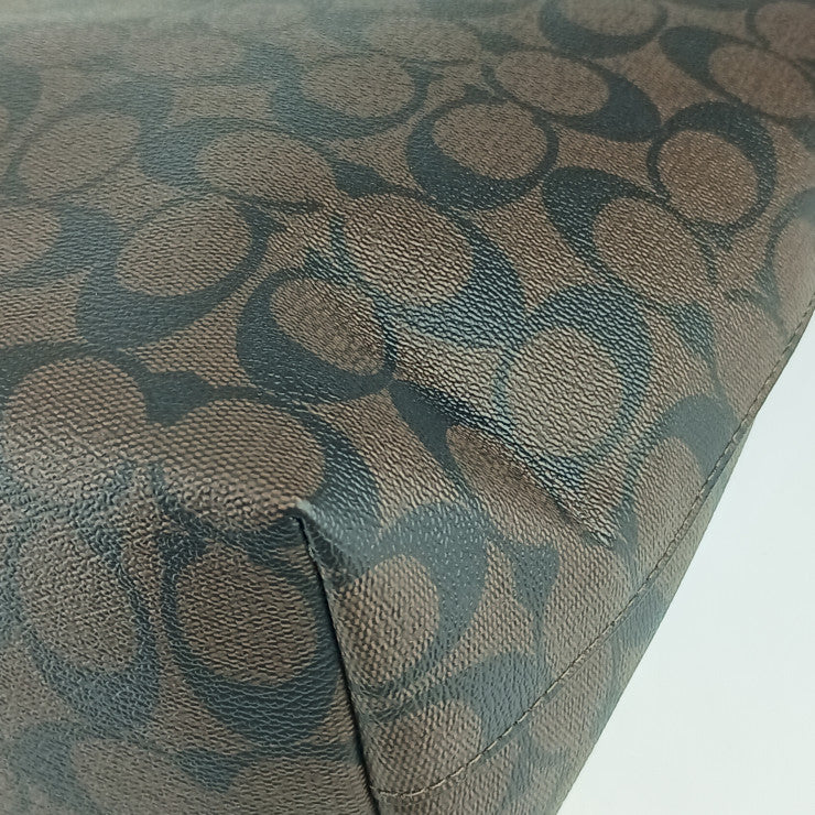 新古未使用展示品 COACH コーチ トートバッグ シグネチャー ジップトート 4455 ブラウン ブラック ゴールド金具 PVC レザー レディース ショルダーバッグ