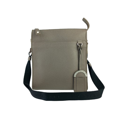 BVLGARI ブルガリ ショルダーバッグ ブルガリブルガリ マン メッセンジャーバッグ 37629 グレージュ系 シルバー金具 レザー メンズ