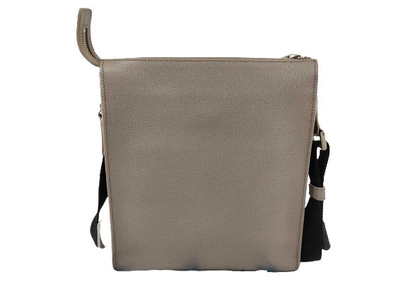 BVLGARI ブルガリ ショルダーバッグ ブルガリブルガリ マン メッセンジャーバッグ 37629 グレージュ系 シルバー金具 レザー メンズ