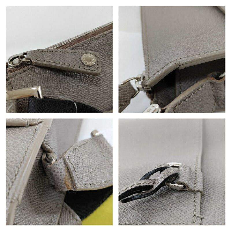BVLGARI ブルガリ ショルダーバッグ ブルガリブルガリ マン メッセンジャーバッグ 37629 グレージュ系 シルバー金具 レザー メンズ