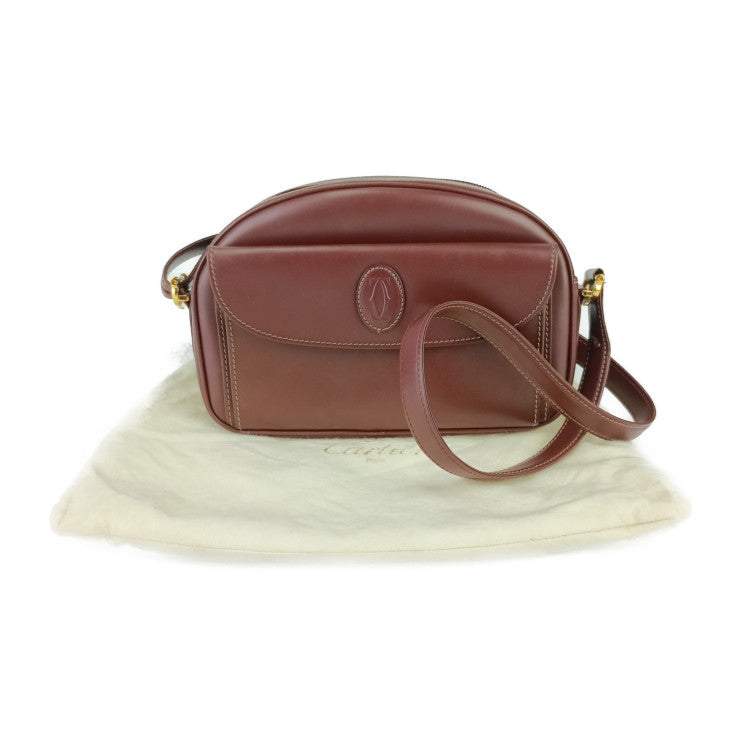 超美品 Cartier カルティエ ショルダーバッグ マストライン - ボルドー ゴールド金具 レザー レディース