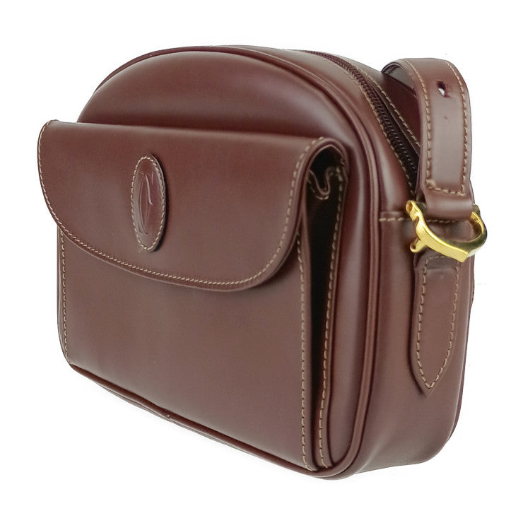 超美品 Cartier カルティエ ショルダーバッグ マストライン - ボルドー ゴールド金具 レザー レディース