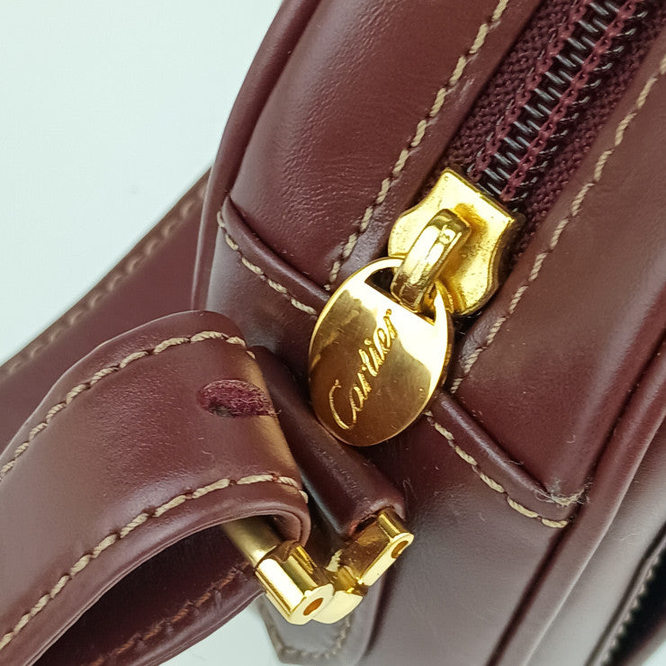 超美品 Cartier カルティエ ショルダーバッグ マストライン - ボルドー ゴールド金具 レザー レディース