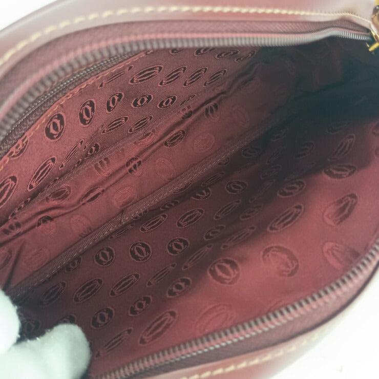 超美品 Cartier カルティエ ショルダーバッグ マストライン - ボルドー ゴールド金具 レザー レディース
