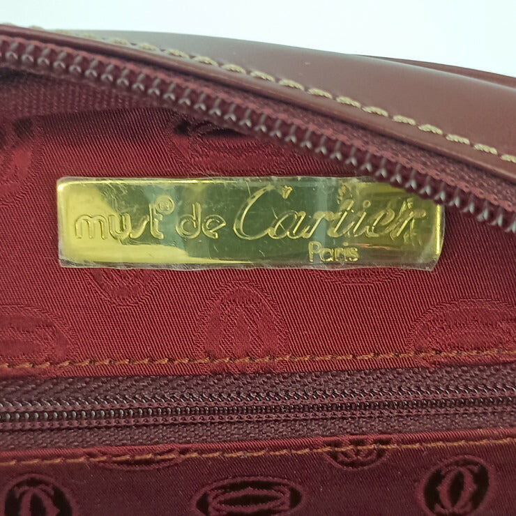 超美品 Cartier カルティエ ショルダーバッグ マストライン - ボルドー ゴールド金具 レザー レディース