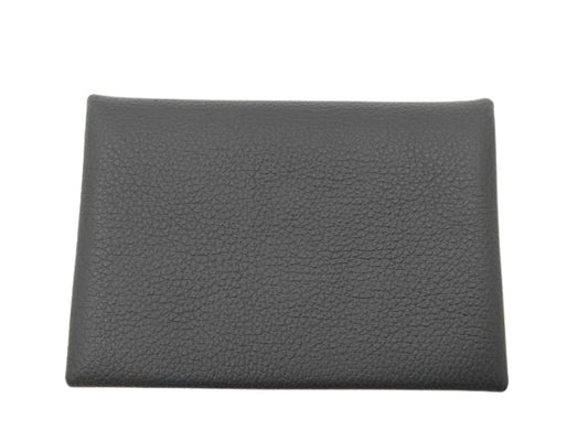 超美品 HERMES エルメス カードケース カルヴィ デュオ - グリミスティ シェブルミゾル ユニセックス コインケース W刻印 シルバー金具