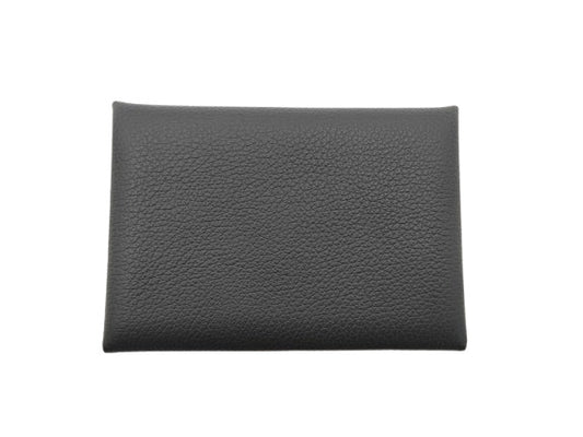 超美品 HERMES エルメス カードケース カルヴィ デュオ - グリミスティ シェブルミゾル ユニセックス コインケース W刻印 シルバー金具