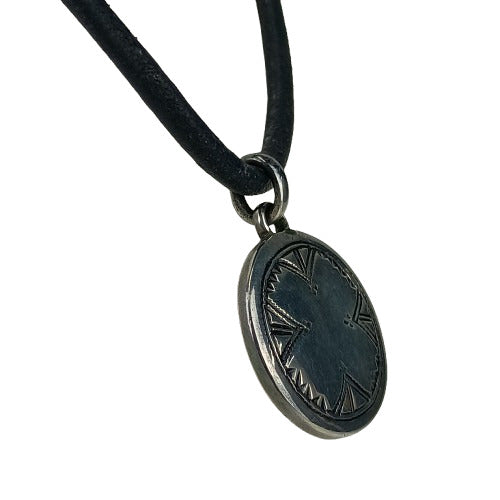 HERMES エルメス チョーカー トゥアレグ - ブラック シルバー レザー SV925 ユニセックス