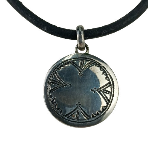 HERMES エルメス チョーカー トゥアレグ - ブラック シルバー レザー SV925 ユニセックス