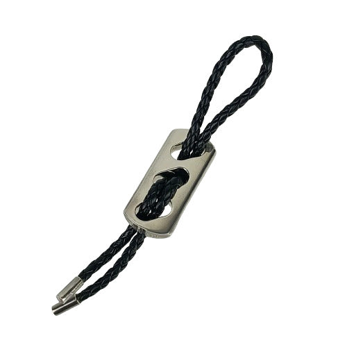 HERMES エルメス キーホルダー/チャーム チャーム - ブラック シルバー レザー Ag925 ユニセックス 編込み