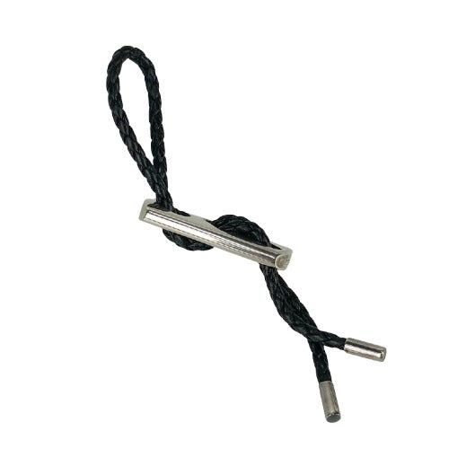 HERMES エルメス キーホルダー/チャーム チャーム - ブラック シルバー レザー Ag925 ユニセックス 編込み