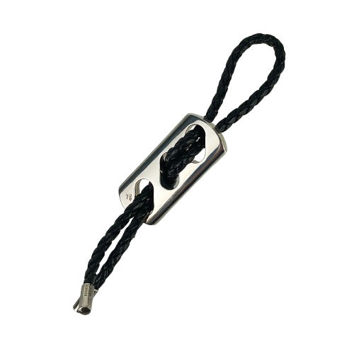 HERMES エルメス キーホルダー/チャーム チャーム - ブラック シルバー レザー Ag925 ユニセックス 編込み