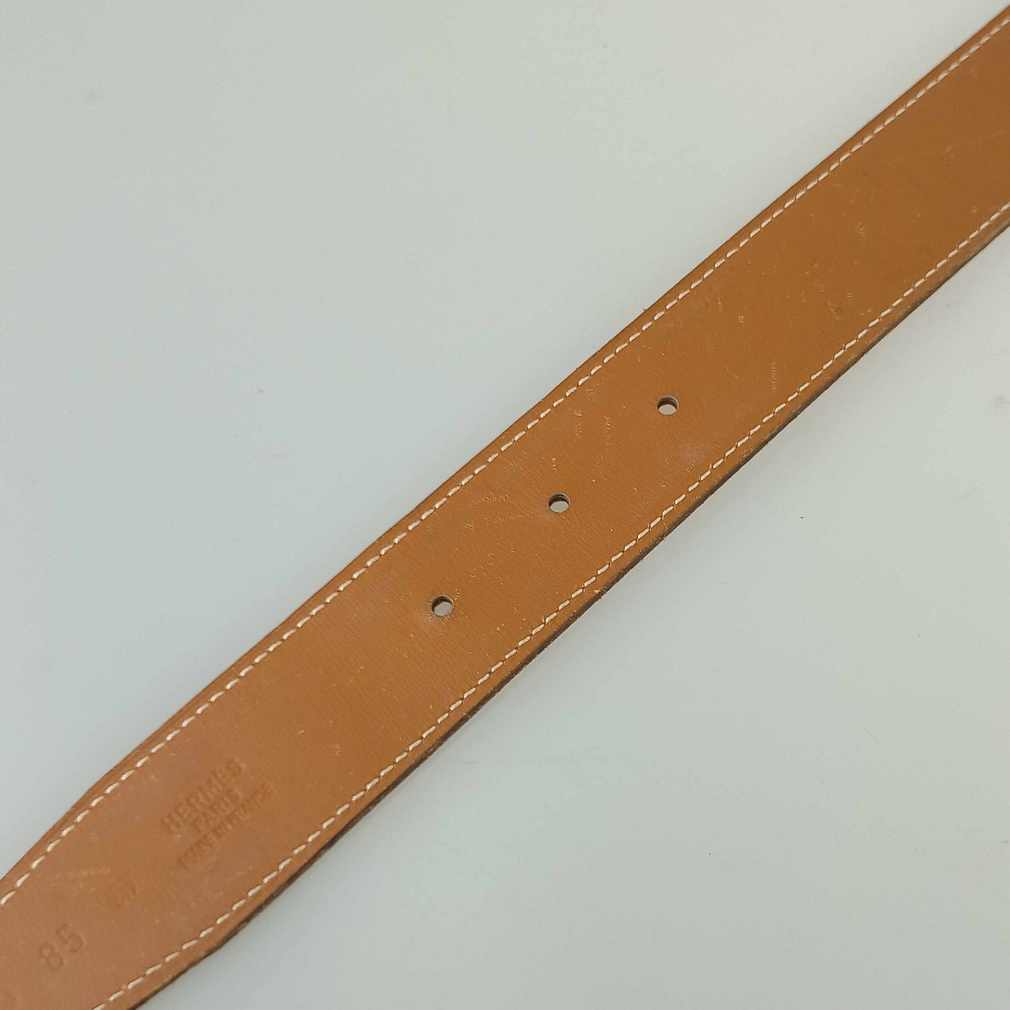 HERMES エルメス ベルト ラッキーメタル - オレンジ エプソン ユニセックス コンスタンス リバーシブル シルバー金具 Hロゴ