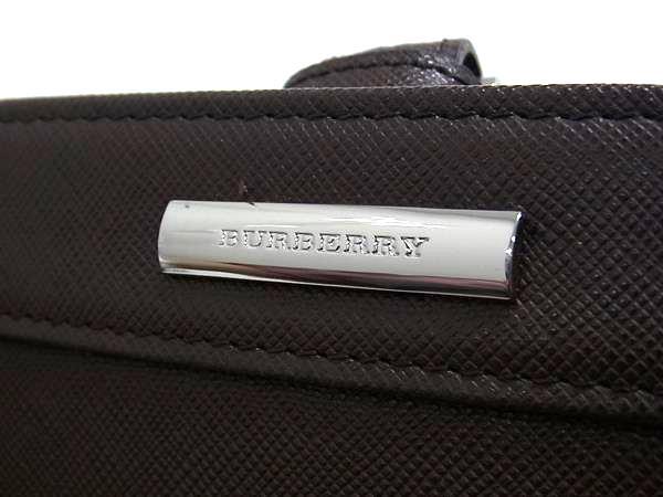BURBERRY バーバリー ハンドバッグ トートバッグ ブラウン系 レザー レディース シルバー金具 美品