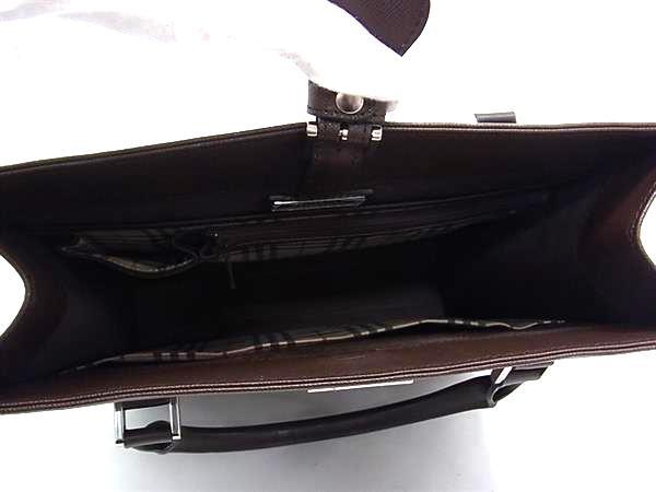BURBERRY バーバリー ハンドバッグ トートバッグ ブラウン系 レザー レディース シルバー金具 美品