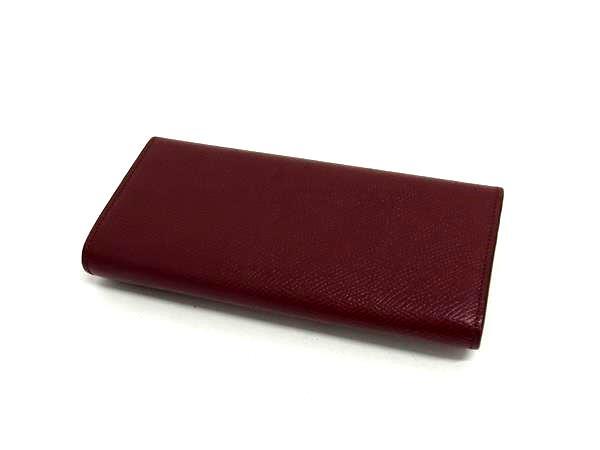 CELINE セリーヌ 長財布 ラージフラップ ウォレット ボルドー系 レザー レディース ゴールド金具