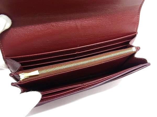 CELINE セリーヌ 長財布 ラージフラップ ウォレット ボルドー系 レザー レディース ゴールド金具