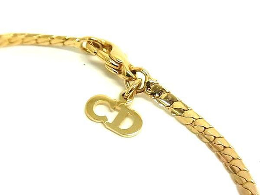 Christian Dior クリスチャン ディオール アームウェア ブレスレット ゴールド ブラック メタル ラインストーン レディース 超美品